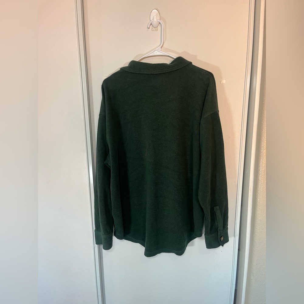 Madewell MWL Brushed Shirt Jacket Womens Medium Green Button Front Oversized - Picture 6 of 8